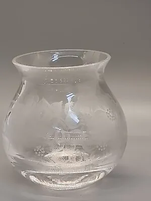 Buy 🌟Dartington Crystal Small 3.25  Etched Vase Foral Design, Acid Mark To Base🌟 • 6.25£