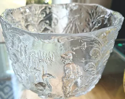 Buy Swedish Vintage Kosta Boda Art Glass Deep Bowl W Country Scenes H10cm Dia 14cm • 15£