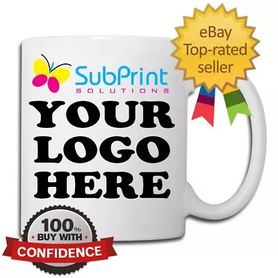 Buy Cheap Bulk Printed Promotional Company Branded Logo Business Mugs Full Colour • 7.69£