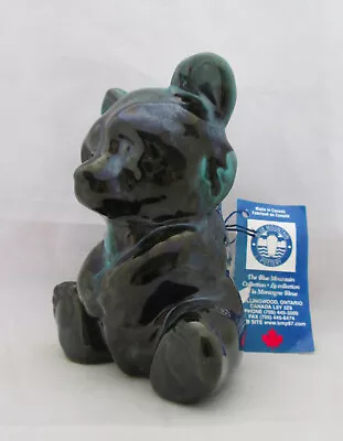 Buy Vintage Blue Mountain Pottery, Canada Running Green Glazed Teddy Bear, Labels • 3.99£