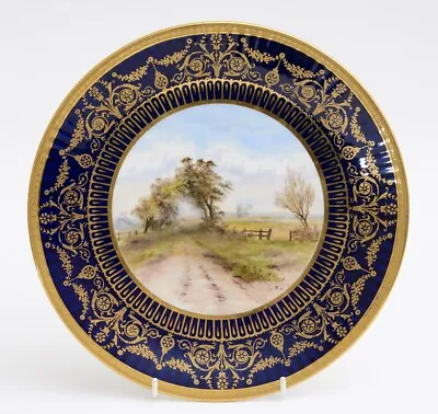 Buy Antique Wedgwood China Hand Painted Dessert/Cabinet Plate Countryside Tree Lane • 99.99£