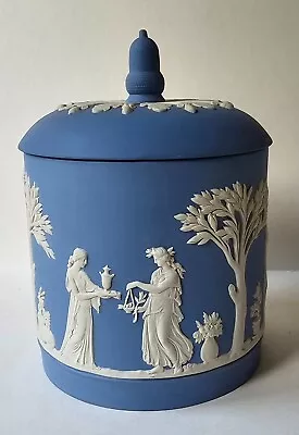 Buy Vintage Wedgwood Jasperware Blue & White Acorn Top Lidded Tobacco Jar. • 9.99£
