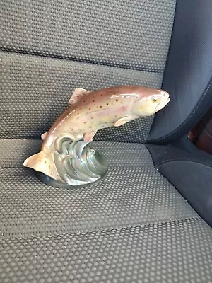 Buy VINTAGE JEMA HOLLAND LUSTRE WARE LEAPING 7  TROUT FISH FIGURE 340 Tiny Defect  • 0.99£