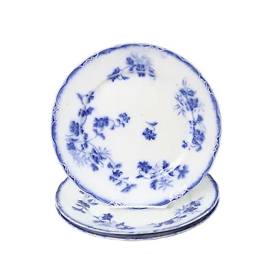 Buy Set Of 3 Flow Blue 10  Dinner Plates Nonpareil Hadley J&G Meakin ENGLAND • 74.92£