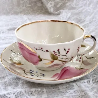 Buy Imperial Porcelain Pink Tulip Cup Saucer Lomonosov • 106.55£