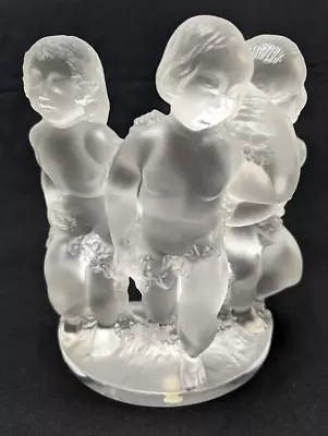Buy Lalique French Crystal Luxembourg Children Cherubs France Figurine Signed • 364.44£