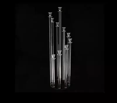 Buy Candelabra Clear Ghost Candlestick Holder Glass Centrepiece 10 Arms • 145.99£