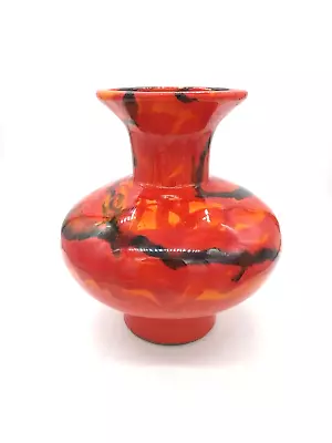 Buy California Pottery Vase Vintage Ceramic Red Orange Black Swirls • 36.33£