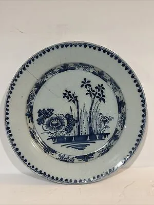 Buy Antique 18th English Delftware Plate Blue Bamboo And Peonies C. 1760 11.5” D • 383.93£