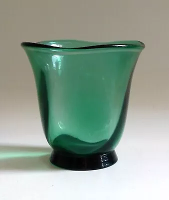 Buy Vintage Orrefors Deco Glass Green Optical Vase. Simon Gate. 1930' • 35£