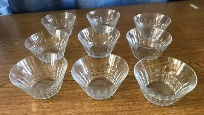 Buy Vintage Clear Glass Dessert Bowls Contemporary Design Set Of 11 • 47.06£