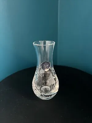 Buy Vintage Stuart Crystal Cut Glass Fuschia Design Bud Vase 4cm X 12.5cm • 6£