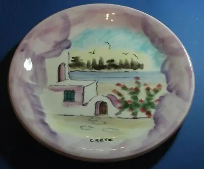 Buy CRETE Ceramic Hanging Decorative Plate Signed NAKOS Greek Art Hand Made/Painted • 14.14£