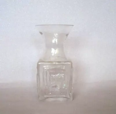 Buy Dartington Clear Glass Vase. Frank Thrower. Greek Key Textured 14cm Tall Vintage • 9£