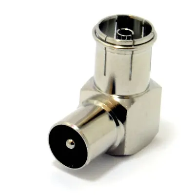 Buy RF Right Angle Adapter Plug To Socket For TV Coax Aerial Cables Full Metal Male • 2.80£