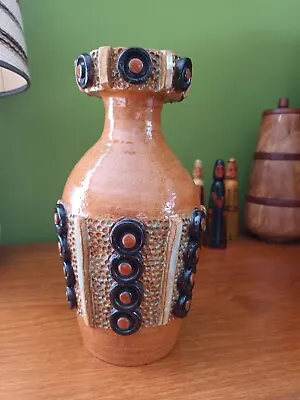 Buy Tall Heavily Textured Brutalist Mid-Century Studio Pottery Vase – Amazing ! • 85£