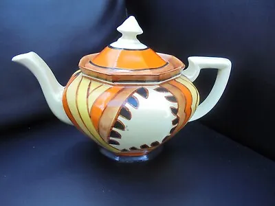 Buy A Clarice Cliff SHARKS TEETH Athens Shape Tea Pot. • 850£
