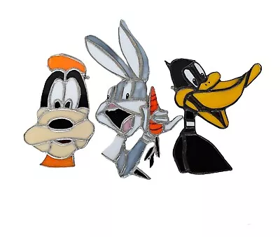 Buy Disney Stained Glass Hanging Ornaments - Bugs Bunny, Daffy Duck, Goofy • 19.99£