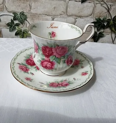 Buy Vintage Queens Birthday  June  Pink Roses Tea Cup & Saucer • 12£