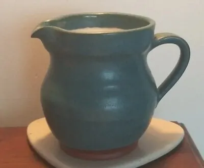 Buy Small Studio Pottery Hand Thrown Blue And White Vintage Jug Marked BRH • 8£