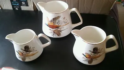 Buy Vintage Lord Nelson Pottery Pheasant Jugs X3 Handle To Spout 7.5 , 6.25  & 5.75  • 16.25£