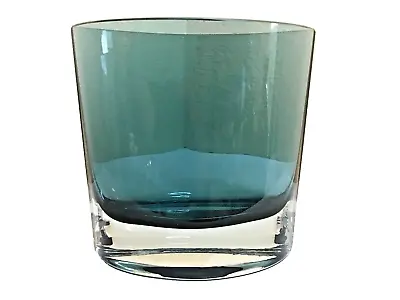 Buy Vintage Studio Art Glass Hand Blown Smokey Blue Vase Oval 6  X 6  X 3.25  • 49.61£