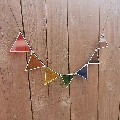 Buy Genuine Stained Glass Rainbow Bunting On Approx 1 Meter Long Cord With Beads  • 24.99£
