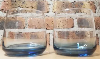 Buy Set Of 2 Blue Ombre HOTEL COLLECTION Heavy Bottom Short Tumblers/Glasses/Rocks • 8.08£