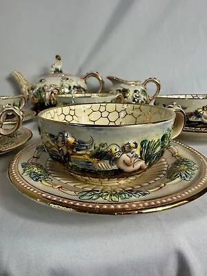 Buy Capodimonte 12 Piece Tea Set - Tea Pot, Tea Cups + Saucers & Creamer • 359.57£