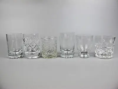 Buy Cut Crystal Glass Tumblers Tots X 6 WHISKY Mixed Mismatched Vintage. Small 150ml • 22.99£