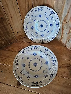 Buy Vintage Furnivals Denmark Blue Floral 9  Soup Bowls - Dinnerware Set Of 2 • 17.95£