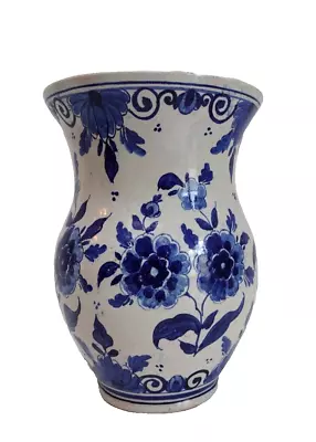 Buy Delftware Antique Vase Blue White Cracqueled Pottery Dutch Holland Oud Delft • 90.13£