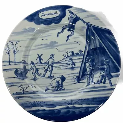 Buy Delft Holland Metropolitan Museum Of Art Months Of The Year Plate-JANUARY-1st Ed • 66.36£