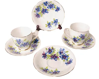 Buy Vintage Royal Grafton Fine Bone China Tea Cups And Saucer Set • 17.95£