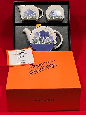 Buy Wedgwood Clarice Cliff Bonjour Blue Crocus Teaset - Limited Edition • 499.99£