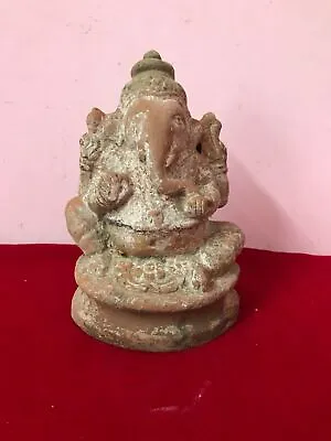 Buy Hindu Lord Ganesh Ganapathy Idol Statue Vintage Old Pottery Terracotta Mud D66 • 76.82£