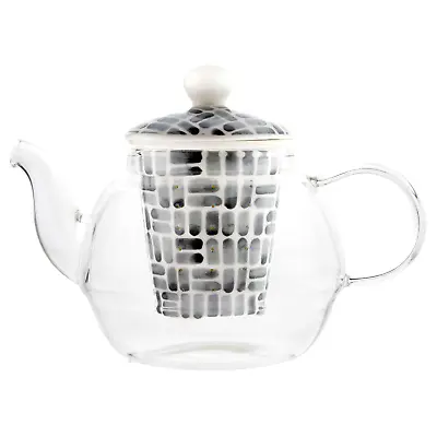 Buy Scandi Home 600ml Borosilicate Glass 2 Cup Teapot With Ceramic Infuser And Lid • 17.43£