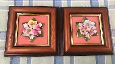 Buy SWANGROVE LIMITED HANDMADE FINE ENGLISH BONE CHINA X2 Framed Flowers Used • 10£