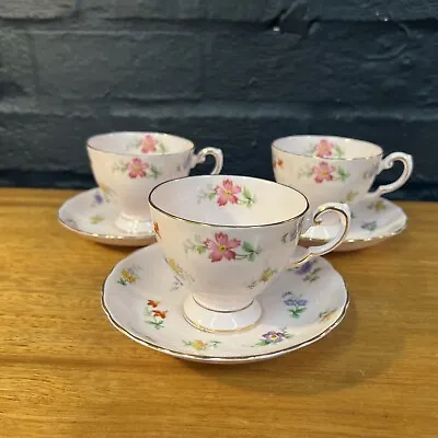 Buy Tuscan Fine English Bone China Tea Set Pink Cups Saucers - X3 B174 • 34.99£