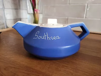 Buy Vintage Devon Ware Blue & White Pottery Tea Pot Southsea • 4.50£