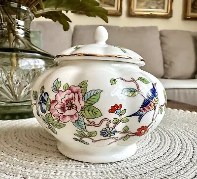 Buy Vintage Aynsley Pembroke Small Lidded Jar Sugar Bowl Jam Jar Flowers Birds • 12£