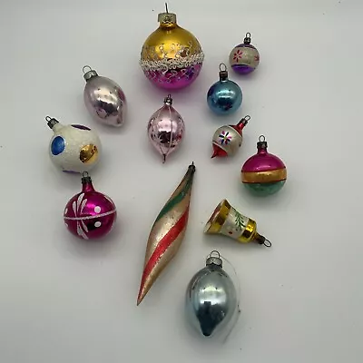 Buy Vintage Glass Christmas Tree Baubles Ornaments Bell Teardrop 1950s Retro Bundle  • 8.50£