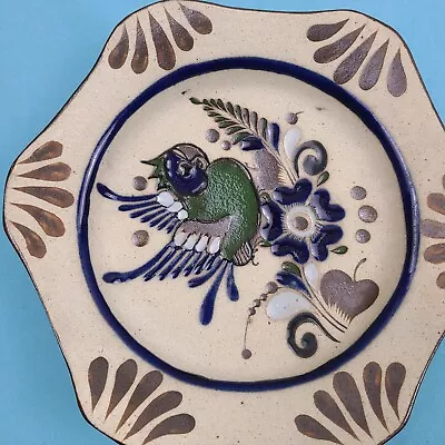 Buy Tonala Sandstone Mexican Pottery Hexagon Wall Plate Dish Bowl Rare Green Bird  • 12.52£