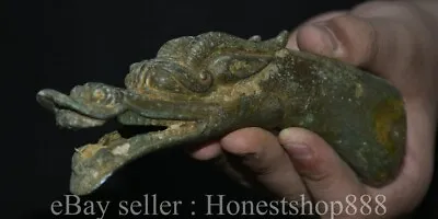 Buy 6  Old Chinese Bronze Ware Dynasty Palace Dragon Head Beast Walking Stick • 126£