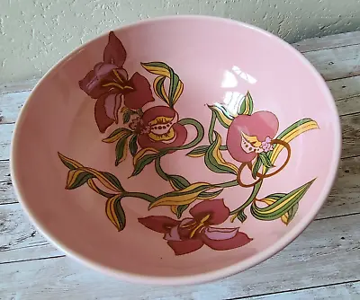 Buy Carlton Ware Rare Art Deco Large Pedestal Bowl Pink With Red Floral Pattern Vgc • 39.99£