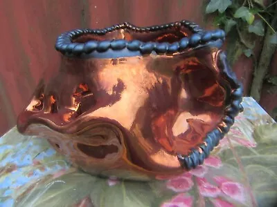 Buy Vintage Mejias Polonio Spanish Pottery  Copper Lustre Pot Holder . • 27.95£