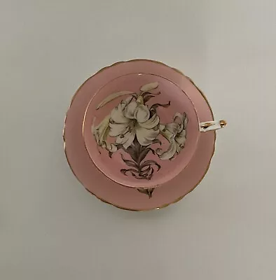 Buy Vintage Paragon China Large Easter Lily On Pink Body Teacup And Saucer • 897.74£