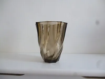 Buy Stunning French Smoked Glass Vase Engaved France 26 • 19.99£