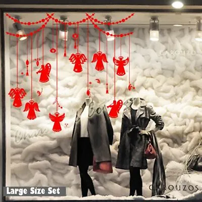 Buy Angels Christmas Ball Snowflake Small/ Huge Sticker Shop Window House Decoration • 19.99£