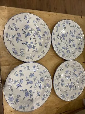 Buy BHS Bristol Blue 4 X Dinner Plates Floral Blue & White 26 Cm Cottagecore • 24.99£